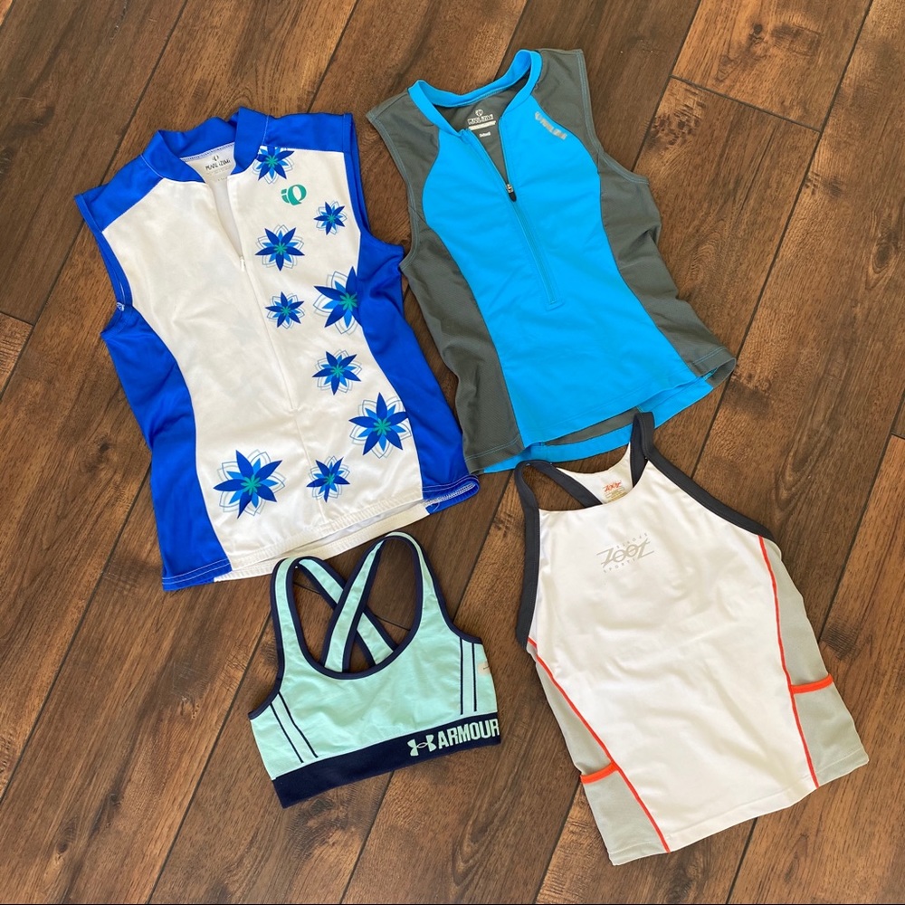 Cycle Bike Run Triathlon Jersey Tank top 4 pack - Picture 1 of 8
